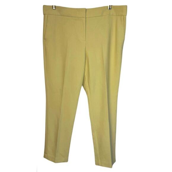 LOFT Marisa Trouser Butter Yellow Size 14 Dress Pants Pockets Career - Picture 1 of 10